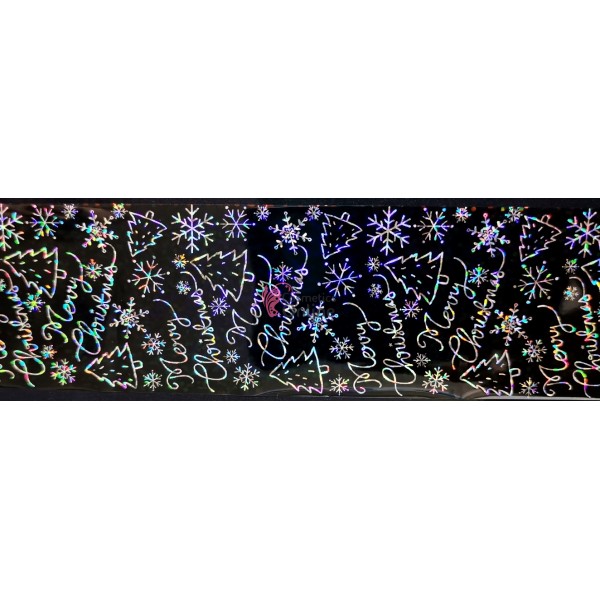 Folii de transfer cu modele de Craciun Negre Holografice F180